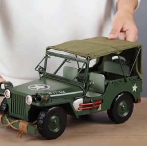 Willys ouvert au-dessus, modèle en fer moulé sous pression, véhicule nostalgique, décoration de vitrine pour occasions à thème romantique - Product Image 6