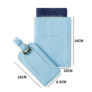 ชุดป้ายติดกระเป๋าเดินทางและซองใส่พาสปอร์ตหนัง PU หรูหราแบบกำหนดเอง - Product Image 2