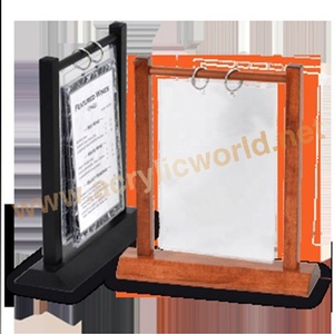 Solid Wood Tabletop Menu Holders for Restaurant <b>Tables</b> Rustic Menu Display Stands with Natural Finish for Cafes and Hotels - Product Image 5