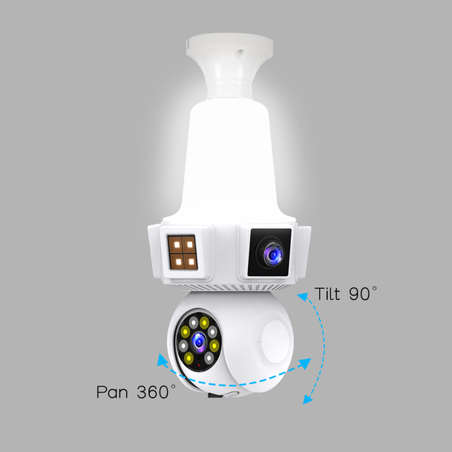 V380 Pro Wireless E27 Socket Bulb Camera Monitoring 1080 HD WiFi Bulb Camera CCTV Security IR Night Vision Network IP Camera