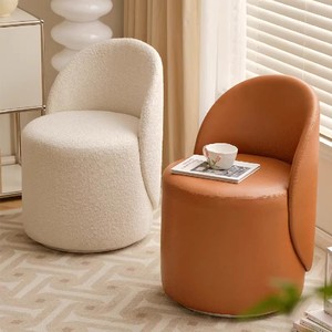 Tabouret de <span class=keywords><strong>coiffeuse</strong></span> moderne nordique, <span class=keywords><strong>chaise</strong></span> de loisirs simple pour chambre à coucher avec dossier, rouge clair, pour table de maquillage <span class=keywords><strong>et</strong></span> dressing - Product Image 2