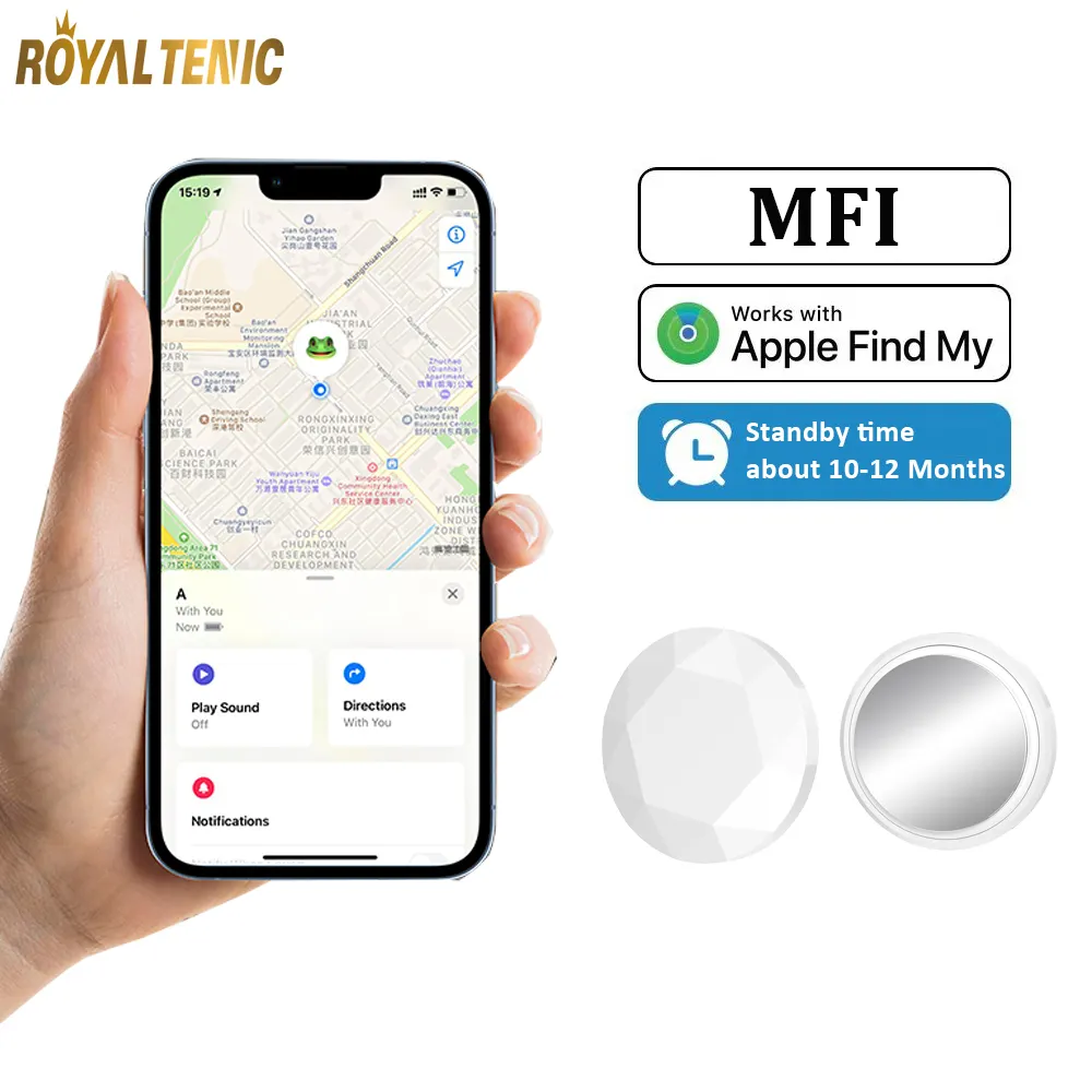 TX03 Smart Tag MFI Find My Smart mark, perangkat pelacak pencari kunci antihilang Mini pelacak GPS untuk mobil, sepeda, dan sepeda motor