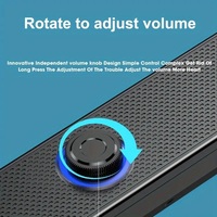 Altavoz Bluetooth con Cable USB Portátil, Barra de Sonido con Luz LED para Computadora de Escritorio con Audio de Alta Calidad