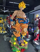 Estatua de Goku Ultra Instinto de Dragon Ball Z a Escala 1:1, Hecha a Medida, con Base con Efecto de Aura LED