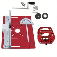 Kit de levage de routeur en aluminium de précision pour table de routeur avec guide de coupe réglable, jauge d'angle et poignée à manivelle, outil de travail du bois
