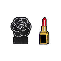 Patch thermocollant brodé en chenille, motif cœur et nœud, style créateur personnalisé, pour chapeaux, vêtements, chaussures, sacs, applique DIY