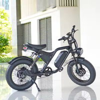 Bicicleta Eléctrica de Montaña para Adultos con Doble Suspensión, 750W/1500W, Cuadro de Aluminio, Neumáticos Anchos, 48V 15Ah