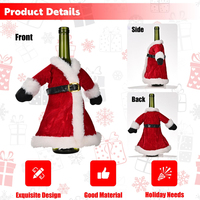 Housse de bouteille de vin de Noël, pull de Père Noël pour bouteille, décorations de Noël réutilisables, décorations de table pour le Nouvel An, cadeau de fête