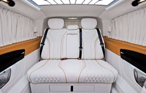 เตียงโซฟาหนัง VIP ปรับได้ที่นั่งในรถ Volkswagen <span class=keywords><strong>Multivan</strong></span> Caravelle ใช้ได้กับสปรินเตอร์รถตู้วีโต - Product Image 2