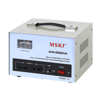 Stabilisateur de tension monophasé MSKJ AVR-1KVA 1 KVA avec affichage LCD, stabilisateurs haute efficacité 50/60Hz 2000va