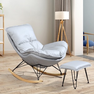 Fauteuil à bascule pour adulte, chaise longue de détente pour balcon, salon ou sieste - Product Image 5
