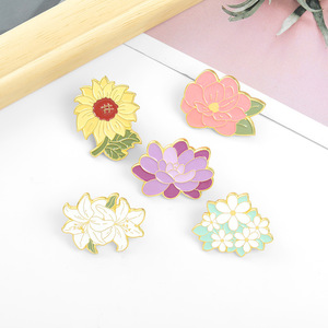 Nuovi Spille Smaltate a Forma di Fiore, Vendita all'Ingrosso, Distintivi Estetici per Amanti delle Piante e della Natura, Spille Personalizzate in Metallo per Zaino - Product Image 2