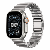 Bracelet en acier inoxydable de luxe RYB pour Apple Watch 42 mm, 46 mm, 49 mm, ajustement facile sans outil, maillons réglables