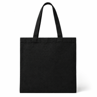 Schlichte Schwarze Canvas-Tragetasche Robuste Tasche mit Großer Kapazität für Arbeit, Einkaufen, Reisen, Fitness Blanko Individuell Bedruckbar Umweltfreundlich Wiederverwendbar