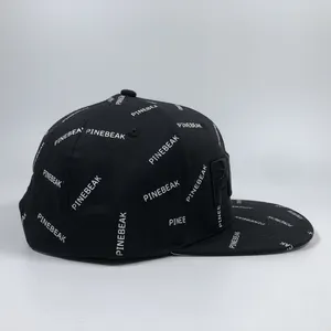 Hip Hop Under Brim Printed Sublimation Baseball Hat All Over Logo 6 Panel 3D Embroidered Gorras Men Summer Sport Cap Snapback