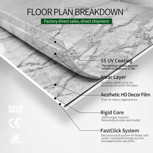 Panel de Pared SPC con Efecto Mármol <span class=keywords><strong>y</strong></span> Sistema de Clic de Fácil Instalación - Product Image 2