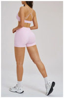 Short de yoga Sage transfrontalier en Spandex/Nylon brossé, uni, respirant, à fines bretelles, pour l'extérieur et la course, taille haute, décontracté