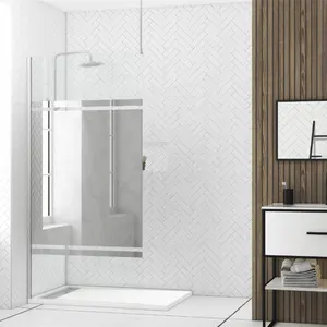 Layar shower kaca cermin Oumeiga 8mm lebar 1000mm 2000mm desain modern Tinggi