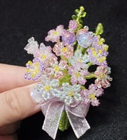 Mini Bouquet de Fleurs Perlé Porte-clés Fait Main Écologique Cadeau Souvenir Saint-Valentin Noël Nouvel An 026