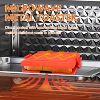 Emballage personnalisé, moule à sandwich carré en silicone pour micro-ondes, sans BPA, facile à nettoyer, petit-déjeuner, collations, panini grillés