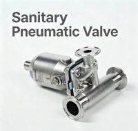 Vanne à diaphragme hygiénique 3 voies en acier inoxydable 316L, commande pneumatique, raccord rapide, vanne sanitaire pour le traitement des produits alimentaires et chimiques