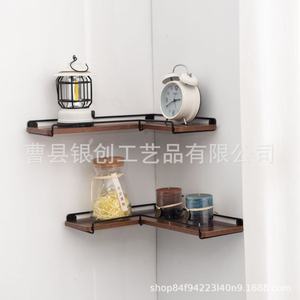 <b>Wall</b> <b>Mounted</b> Iron <b>Shelf</b> Rectangle Black Multifunction Storage Living Room <b>Wall</b> Decoration - Product Image 2