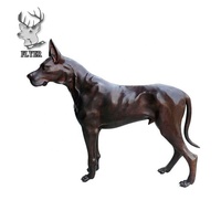 Statue de chien de grande race en laiton bronze sur mesure pour la décoration de jardin et de maison