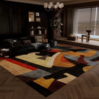 Tapis et carpettes floraux en polyester de grande taille, style rétro vintage du milieu du siècle, avec un dos antidérapant et rembourré pour le salon