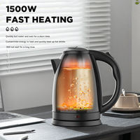 Bouilloire Électrique Transfrontalière en Acier Inoxydable de Qualité Alimentaire, Chauffe-Eau Domestique à Ébullition Rapide avec Arrêt Automatique, 1350W, 1.2L