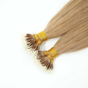 Extensions de cheveux de haute qualité 6D à pointe de plume, 100% cheveux humains Remy, teintes blondes luxueuses, lisses, effet plume, micro-liaison - Product Image 3