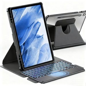 ทัชแพด<span class=keywords><strong>7</strong></span>สีเคสคีย์บอร์ดเรืองแสงเคสสำหรับ <span class=keywords><strong>Samsung</strong></span> <span class=keywords><strong>Galaxy</strong></span> <span class=keywords><strong>Tab</strong></span> S10 Lite/S10FE/S9/S9FE เคสขาตั้งแบบหมุนได้พร้อมคีย์บอร์ด - Product Image 1