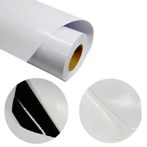 Printable Self-adhesive Waterproof PVC Vinyl Rolls For Printing White And Black Glossy Vinyl Rolls For Eco-solvent Printers