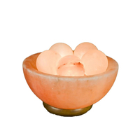 Lampe de sel de l'Himalaya authentique de qualité supérieure, 100 % alimentaire, avec 6 boules de massage, style moderne, du Pakistan