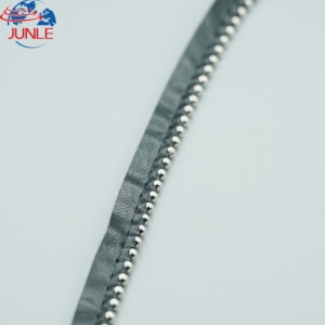 Rifiniture in pizzo a catena a sfera in ottone pelle con filatura a catena in metallo per indumenti - Product Image 6