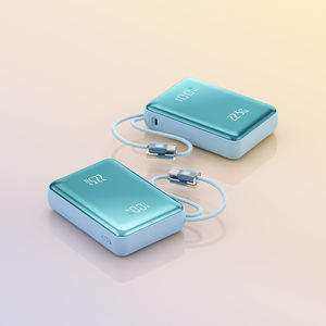 Campioni gratuiti: Power Bank portatili per ricarica mobile, alta capacità, LCD, PD 20W, Mini 20000mAh, con cavo - Product Image 2