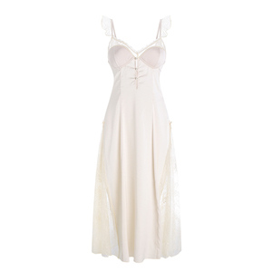 Meriga Nuova Vendita Calda Lussuosa <span class=keywords><strong>Camicia</strong></span> <span class=keywords><strong>da</strong></span> <span class=keywords><strong>Notte</strong></span> <span class=keywords><strong>da</strong></span> Donna Stile Corteccia con Bordo in Pizzo, <span class=keywords><strong>Bottoni</strong></span> in Perla e Seta, Vestito Lungo <span class=keywords><strong>da</strong></span> <span class=keywords><strong>Notte</strong></span> Q3174 - Product Image 6