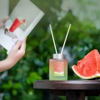 Diffuseur à bâtonnets parfumé à la pastèque, bouteille en verre dégradé avec bâtonnets en rotin naturel pour rafraîchir l'air de la maison et des hôtels