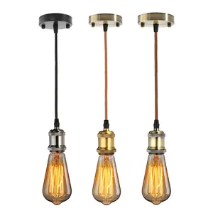 DIY Cord <span class=keywords><strong>Set</strong></span> E26 E27 Ổ Cắm Vintage Pendant Light Retro Trang Trí Nhôm Treo Đèn Chủ Với Dây - Product Image 4