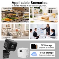 Mini caméra réseau sans fil 130 °   Caméra de surveillance IP intelligente grand angle pour la sécurité domestique intérieure avec stockage sur le cloud TF