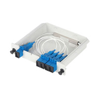 Cassette de répartiteur optique LGX Box PLC 1x8 avec connecteurs SC UPC APC pour distribution optique FTTH FTTX FTTB
