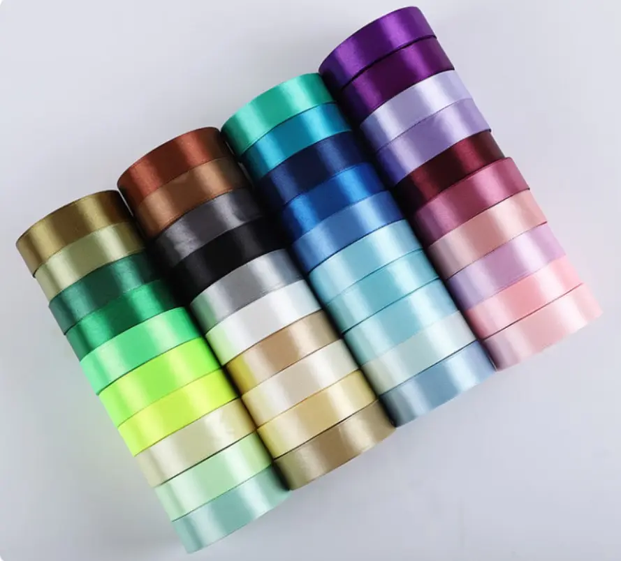 Ruban en Polyester Design Simple, 1 rouleau, 2x2250cm, 40 couleurs, pour emballage cadeau, décoration de fête