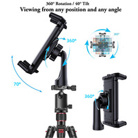 Adaptateur de montage pour trépied de smartphone avec vis 1/4 pouce et clip de fixation pour griffe porte-accessoire, flexible et réglable pour tablette/téléphone portable