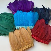 Frange décorative en plumes d'oie teintes de 15-18 cm, accessoire vestimentaire, plumes d'ailes d'ange pour costumes, marque SJH