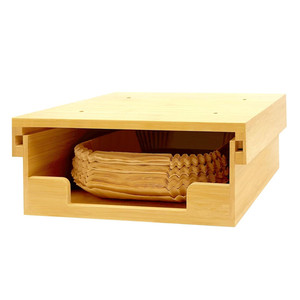 Organizador de almacenamiento de cocina, plato de papel, soporte para debajo del armario, dispensador de plato de papel de bambú montado en la pared con cajón - Product Image 6