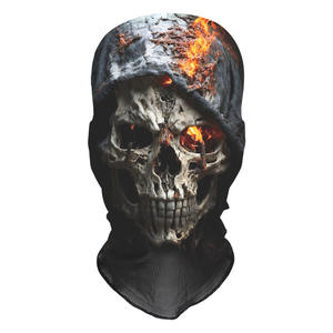 Halloween Totenkopfmaske, Gruselige Skelett-Geistermaske mit Vollgesichtsschutz, Sturmhaube für Halloween-Kostüm, Motorradfahren und Radfahren in Schwarz - Product Image 1