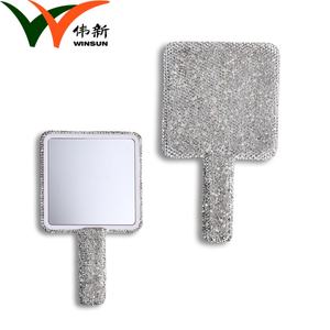 Personalized Luxury Design Silver Shiny Custom Style Round Handheld Portable <b>Compact</b> <b>Mirror</b> - Product Image 2