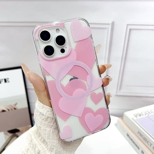 Nueva funda de teléfono magnética transparente con estampado de amor para iPhone 17Air 14 15 16 Pro Max PC + funda de teléfono de TPU - Product Image 5