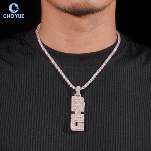 จี้ฮิปฮอปประดับเพชรแบบ Iced Out ตัวอักษรชุบทองคำสีกุหลาบ ประดับเพชร VVS มอยส์ซาไนต์ เงินแท้ 925 รับรองโดย GRA จี้หรูสำหรับผู้หญิง - Product Image 5