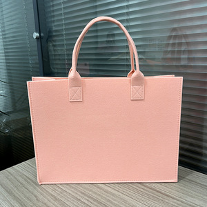 Red Felt Tote Bag 40x30x15cm Large Capacity For Work Commuting Shopping Storage Gift Promotion - Product Image 2