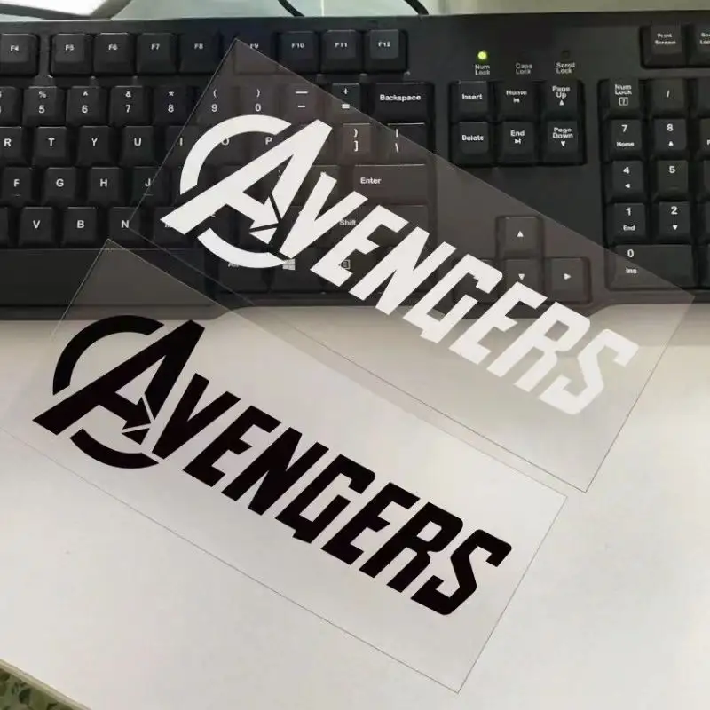 Özel şeffaf vinil temizle Avengers sticker statik kullanımlık elektrostatik etiket